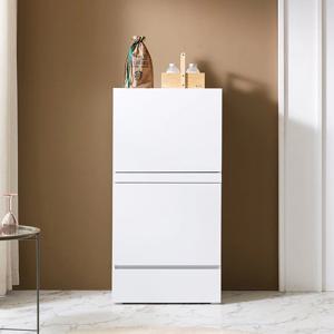 파비안 600 슬림 도어형 2단 슬라이딩 렌지대 화이트 밥솥 수납 주방 틈새 원룸 자취