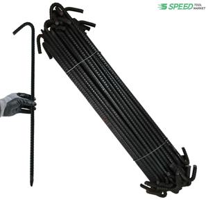 ㄱ자 천막말뚝 50cm 10mm 50개 철근 쇠말뚝 단조팩 캠핑 텐트팩