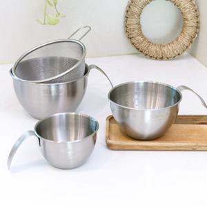 스텐304 믹싱볼 채반 세트 미니 계량컵 야채 과일 계량볼 세트
