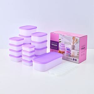 실프리저 혼합 스타터팩 18종 국산 플래티넘 실리콘 밀폐용기 밥팩 냉동 반투명 전자레인지