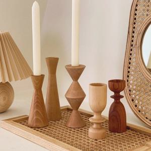 빈티지 우드 원목 티라이트 캔들홀더 2color