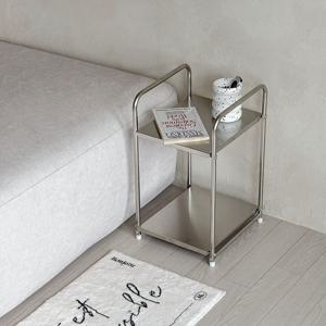 미드센츄리 스텐 선반 미니 협탁 철제 사이드 테이블 2단