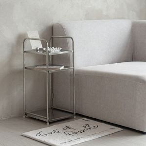 미드센츄리 스텐 선반 미니 협탁 철제 사이드 테이블 3단