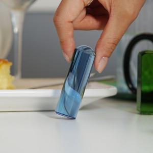 블루 크리스탈 육합 수제 인감 아기도장 선물 (원형)+고급케이스 증정