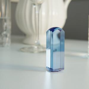 블루 크리스탈 육합 수제 인감 아기도장 선물 (사각형)+고급케이스 증정