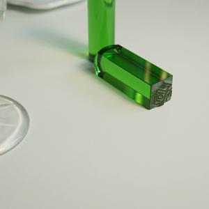 그린 크리스탈 육합 수제 인감 아기도장 선물 (사각형)+고급케이스 증정