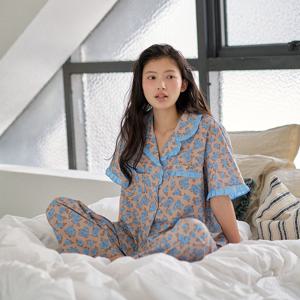 라비앙로즈 반팔 긴바지 여성페어 진베이지 (40수)