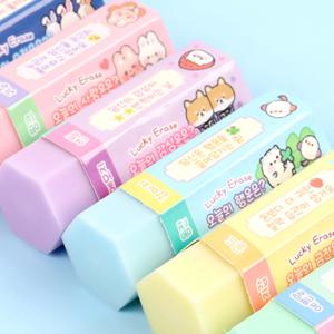 행운의 운세뽑기 지우개 6p세트 필기구 사무 문구 학용품 행운부적 금전 사랑 인연 부적