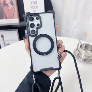 갤럭시 S26 울트라 플러스 스탠드 링 목걸이 스트랩 클리어 케이스 1302