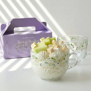 잔꽃 유리컵 시리얼 빅머그 2P 세트 450ml