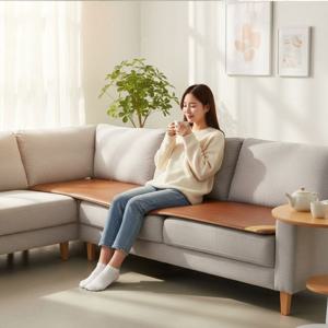 3H 한일온열기 두꺼운 온열방석 전기방석 쇼파용 소파 탄소 4인 55x180cm 브라운