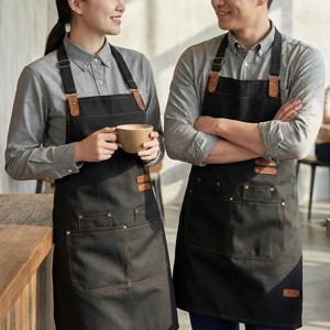 [신상입주] 예쁜 캔버스 방수앞치마 카페 바리스타 주방 미용실 공방