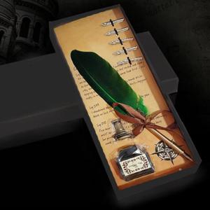 깃털 만년필 세트 펜 잉크 캘리그라피 펜대 펜촉 딥펜 깃털펜 필기구 인테리어 소품