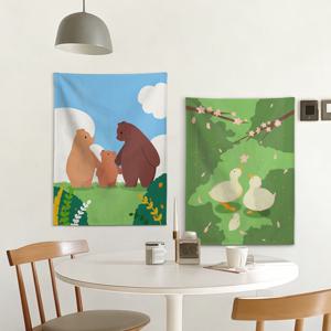 가족 동물 일러스트 인테리어 벽꾸미기 패브릭 포스터_6종