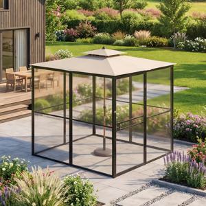 스퀘어가든 2.5M 스탠드 파라솔 야외 투명벽 쉘터 글램핑 캠핑 아웃도어 그늘막정원 옥상