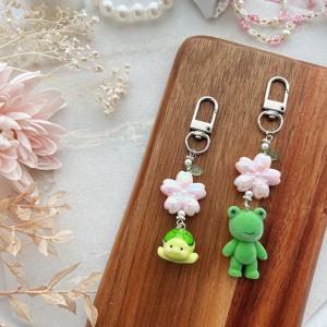 벚꽃키링 귀여운 개구리 거북이 행운키링 벚꽃 미니소품 열쇠고리