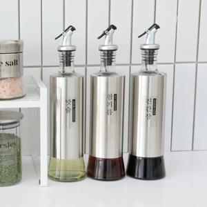 3P세트 스텐 원터치 오일 소스통 참기름병