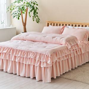 라인 실키케어 항균프릴 차렵이불+베개커버세트 SS/Q/K/SK 5colors