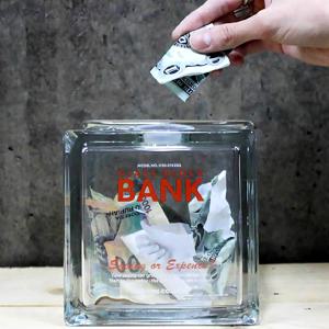 유리 블럭 투명 저금통