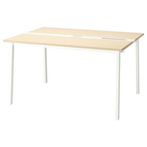 밋손 회의테이블 사무실책상 140x108x75cm 자작나무무늬목/화이트
