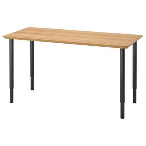 안팔라레+올로브 높이조절책상 공부 사무실 작업 140x65cm 대나무/블랙