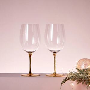 XMAS 크리스탈 와인잔 2P세트 까베르네&메를로 골드스템