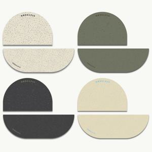 오브제 반원형 빨아쓰는 규조토 발매트 2종세트 M+L