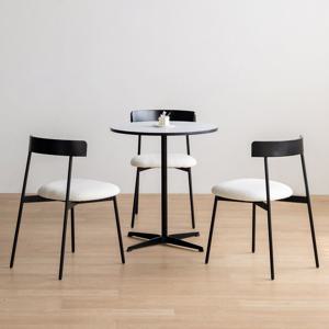 미레스 그레이스 2인 3인 4인 600/700/800 블랙 우드 원형 식탁의자 테이블 세트