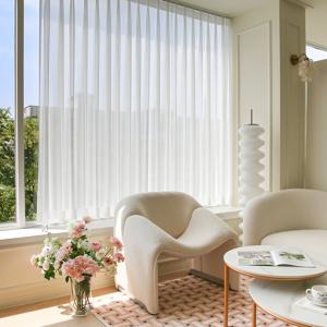 [1+1] 크리미 화이트 쉬폰커튼