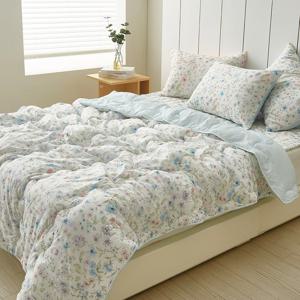 플리안 마이크로모달 차렵이불 플라워 스트라이프 봄 침실인테리어