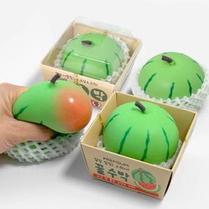 4개 조선문방구 수박 과일 말랑이 세트 촉감놀이 스퀴시 스트레스볼