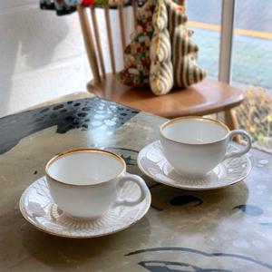 체크 다이아나 골드 미니상고 에스프레소 커피잔 2인조 명품 찻잔 홍차잔 홈카페 신혼 브런치