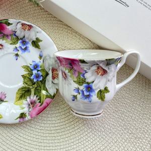 잉글랜드 로즈 커피잔 4p(핑크) 예쁜 명품 찻잔 홍차잔 홈카페 집들이 신혼 브런치