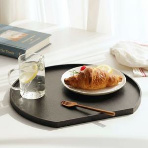 딱다구리 옻칠 삼베 반달 우드트레이 나무 반달 원형 트레이 한식 쟁반