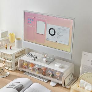리모 모니터 받침대 피규어 장식장 굿스보관 가챠케이스 컴퓨터 책상위 선반 데스크오거나이저