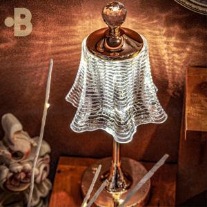 빈티지 테이블 조명 충전식 LED 크리스탈 레이스 무드등 침실 수면등 단스탠드