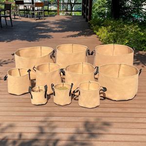 부직포 화분 베이지 30갤런(약115L).원형 텃밭 옥상 나무 블루베리 그로우백