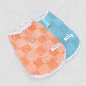 강아지 가을옷 겨울옷 폼폼 체크 조끼