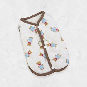 강아지 겨울옷 누빔 조끼 퀄팅 베어 조끼