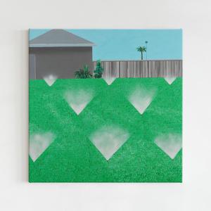 데이비드 호크니 아트 포스터 캔버스 액자 _ 스프링쿨러와 잔디B