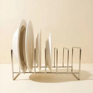 무연마제 스텐 접시꽂이 6칸 국산 30cm 주방 접시정리대 폭 4.4cm