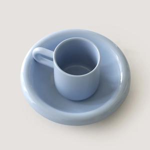 오데뜨 버블 홈카페 브런치세트(머그1P+접시1P) 라이트블루