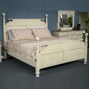 엔틱수입가구 원목 빈티지화이트 포스터 라지킹침대 1172 상단매트리스 포함상품