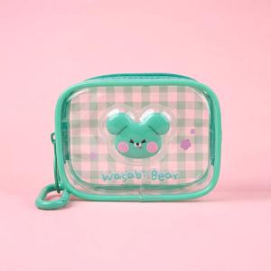 와사비베어 10cm 인형 PVC 투명 파우치 가방걸이 키링