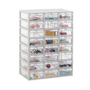 국산완제품!  투명수납함 중형 24칸 적층 서랍 플라스틱 다용도 장난감 레고 부품 정리함