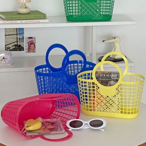 비비드 젤리바스켓 미니 장바구니 비치백 소품바구니