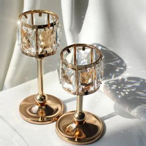 골드 크리스탈 촛대 티라이트 캔들홀더 인테리어 장식 소품