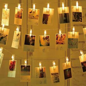 LED 폴라로이드 사진 집게 가랜드 캠핑 텐트 파티 조명 집게등 벽장식 포토보드