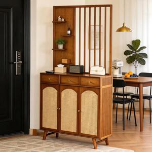 현관 우드 신발장 수납장 가벽 신발정리대