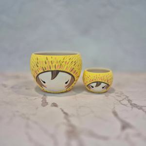 감성 수제 화이트 캐릭터 토분 밤송이토분